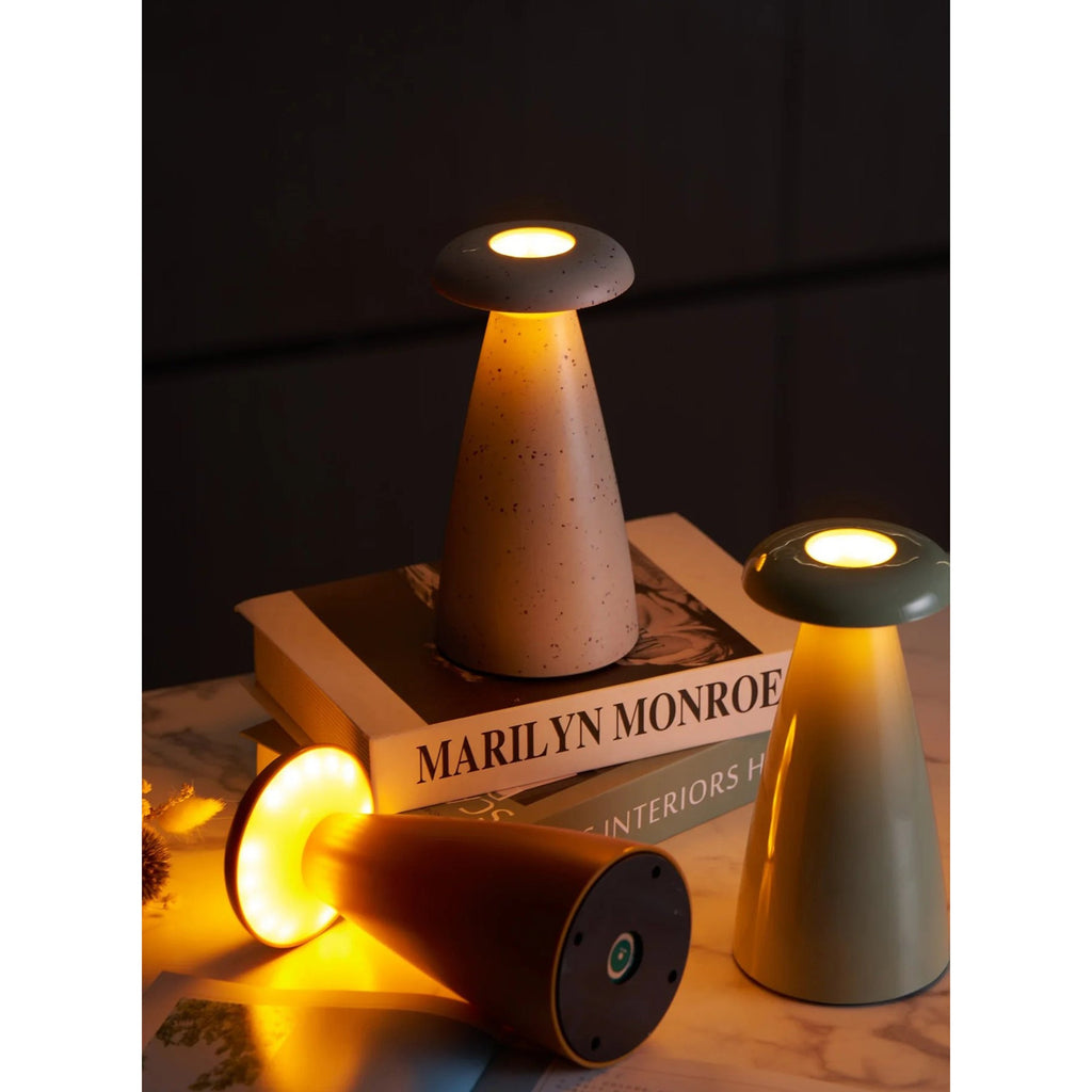 Noko Cordless Ceramic Mushroom Table Lamp
