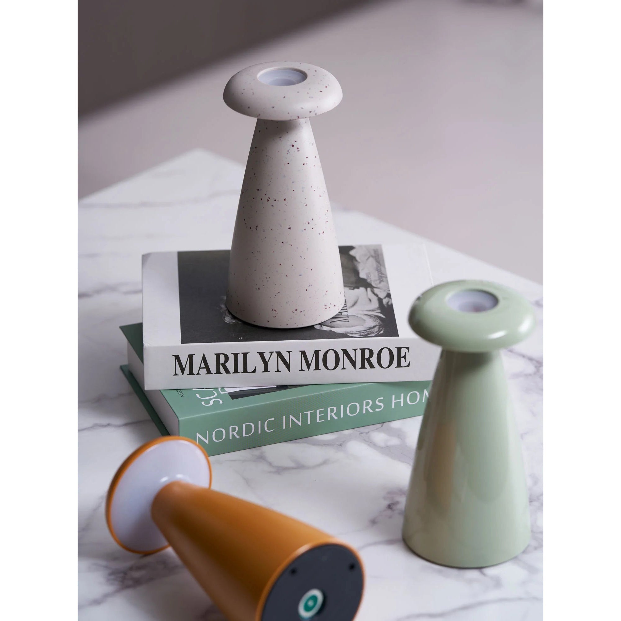 Noko Cordless Ceramic Mushroom Table Lamp