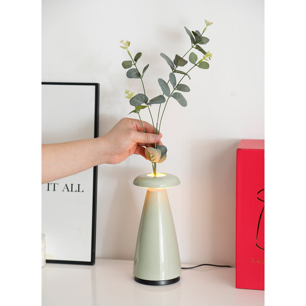 Noko Cordless Ceramic Mushroom Table Lamp