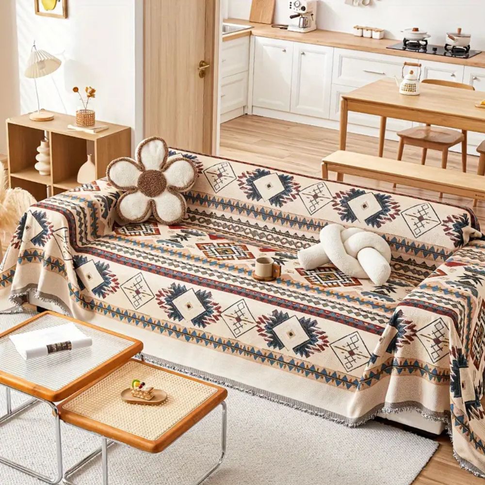 Nomad Fabric: Sofa Cover Made of High-Quality Chenille with Artistic Pattern & Cozy Comfort – for Couch & Lounge