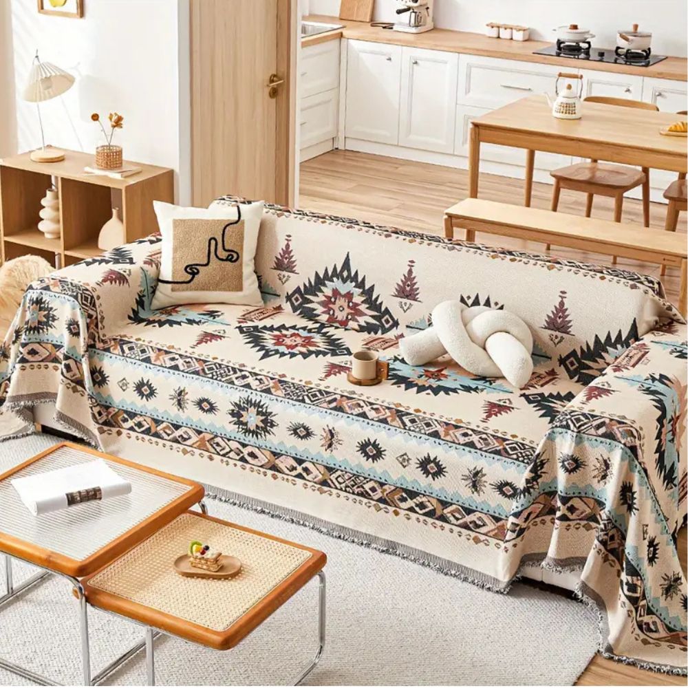 Nomad Fabric: Sofa Cover Made of High-Quality Chenille with Artistic Pattern & Cozy Comfort – for Couch & Lounge