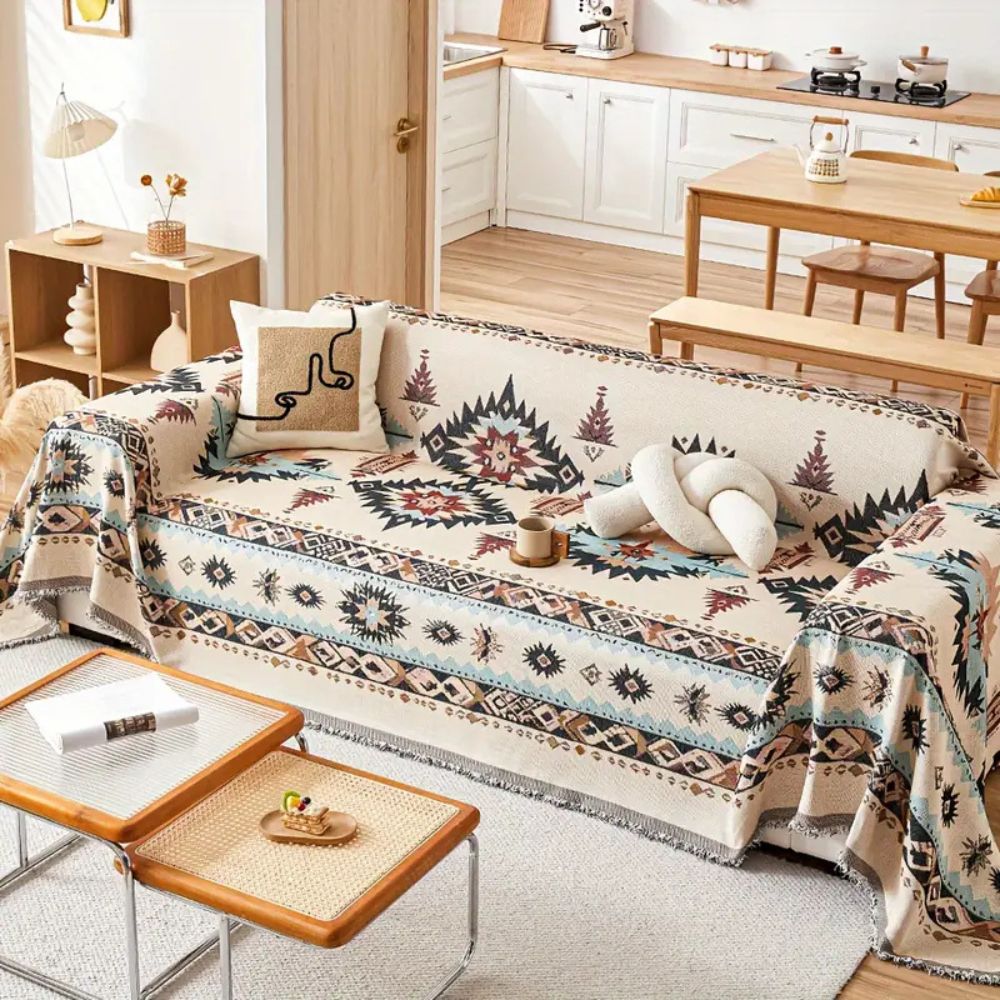 Nomad Fabric: Sofa Cover Made of High-Quality Chenille with Artistic Pattern & Cozy Comfort – for Couch & Lounge
