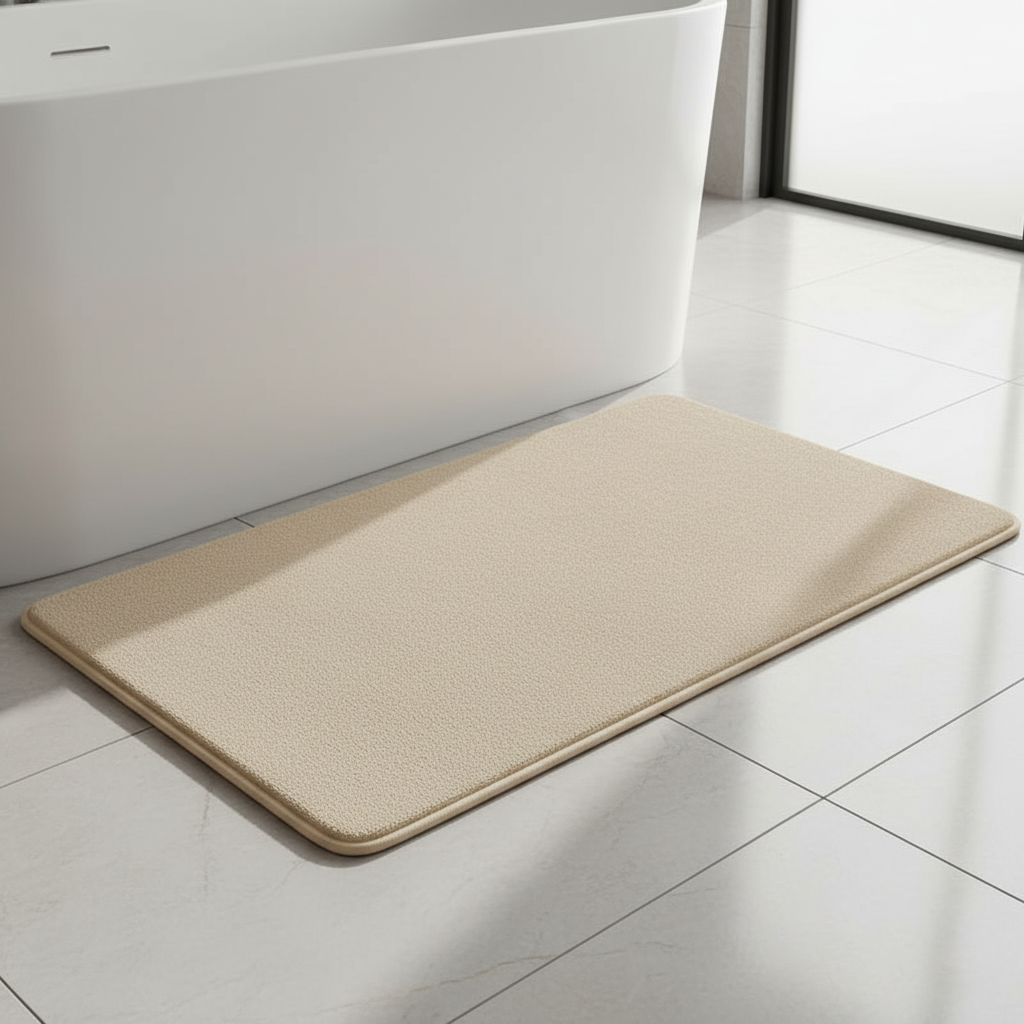 Non-Slip Bath Mat – Coral Fleece Surface, Soft and Absorbent Floor Rug