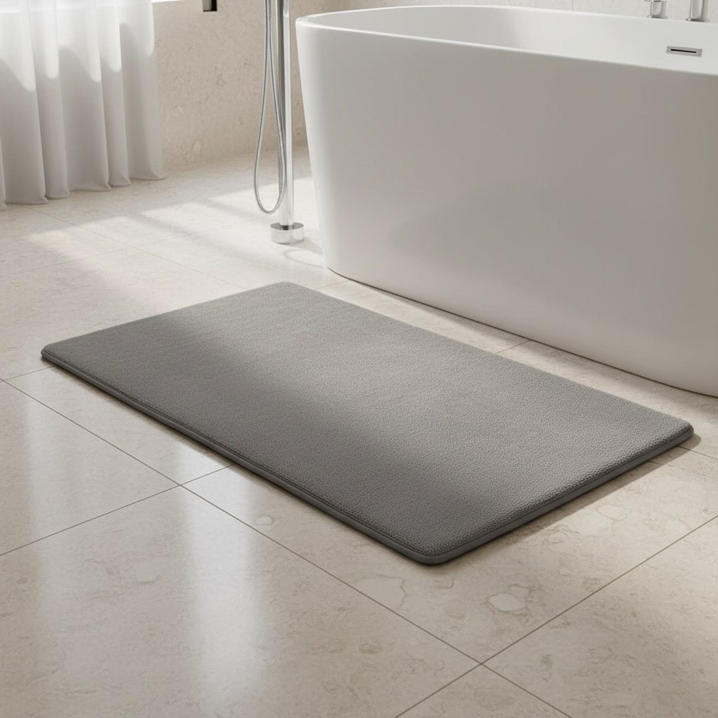 Non-Slip Bath Mat – Coral Fleece Surface, Soft and Absorbent Floor Rug