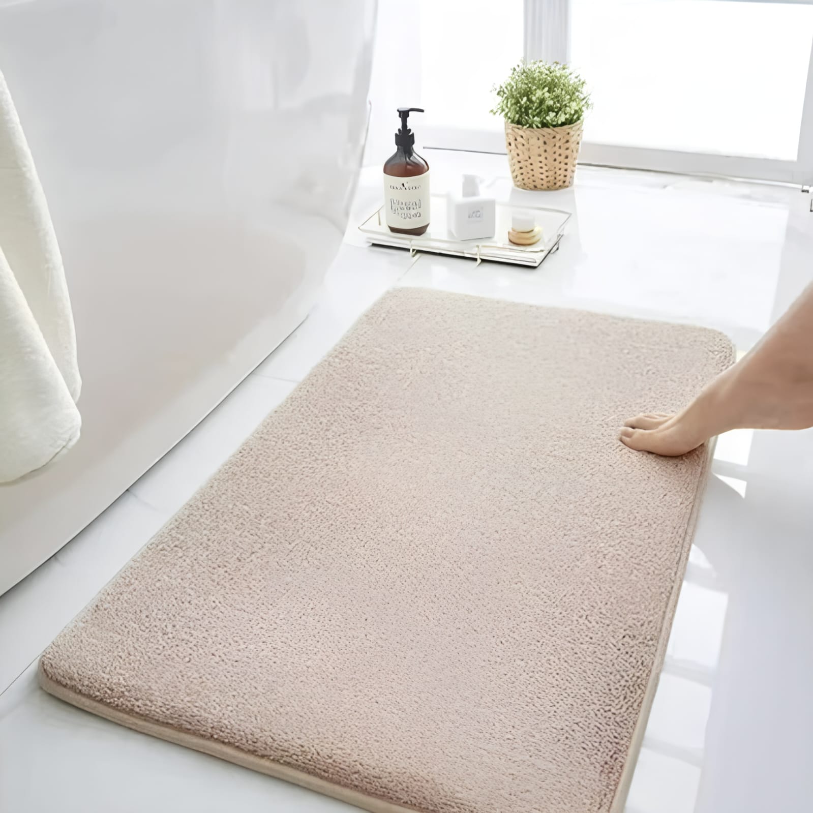 Bath Mat Microfiber Memory Foam PVC Non Slip Multiple Sizes