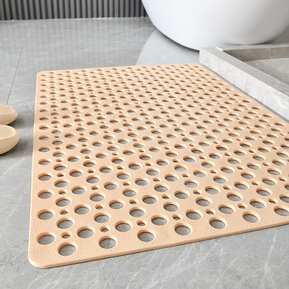 Non-Slip Shower Mat with 100 Suction Cups and 250 Drain Holes – Quick-Dry Bath Mat for Bathroom Safety