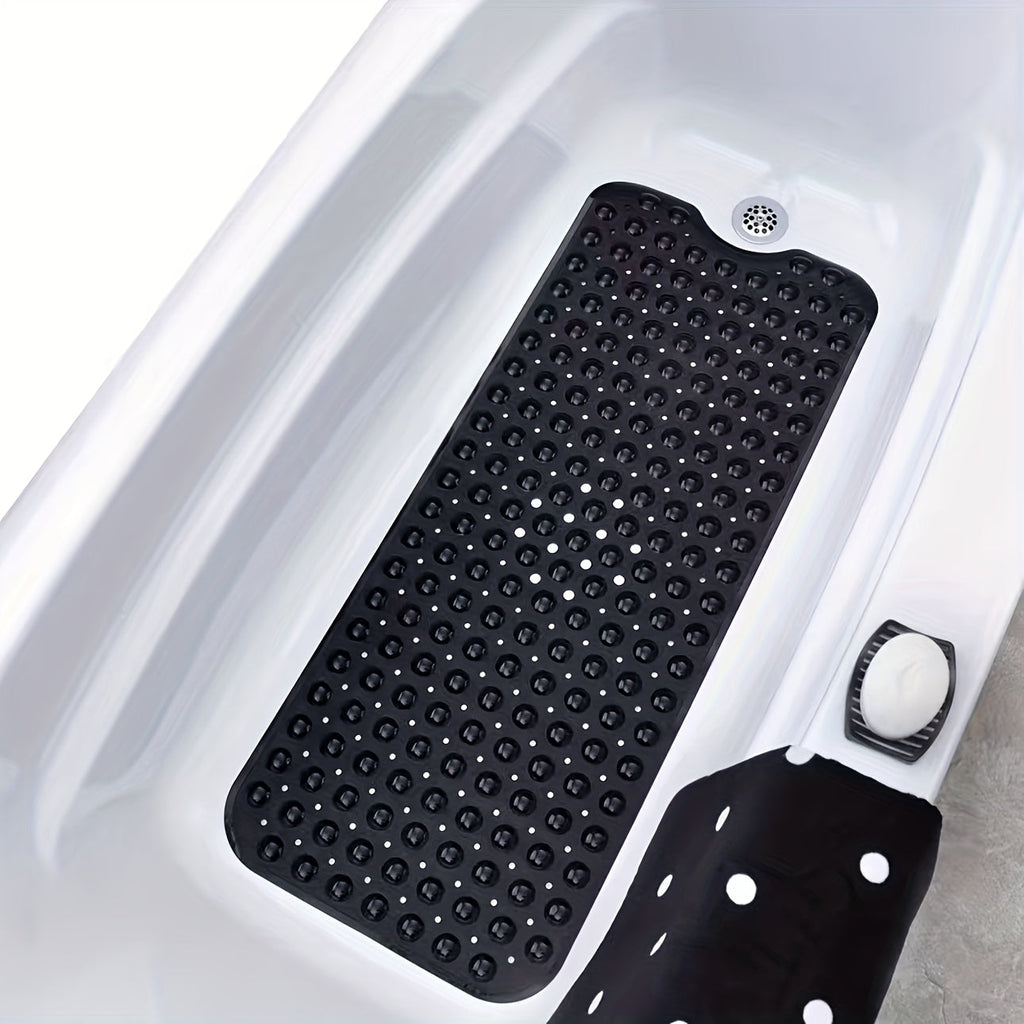Bath Mat PVC Non Slip Suction Cup Machine Washable, Enhanced Safety