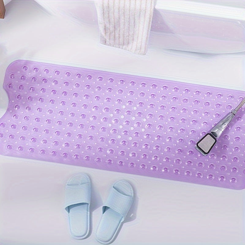 Bath Mat PVC Non Slip Suction Cup Machine Washable, Enhanced Safety