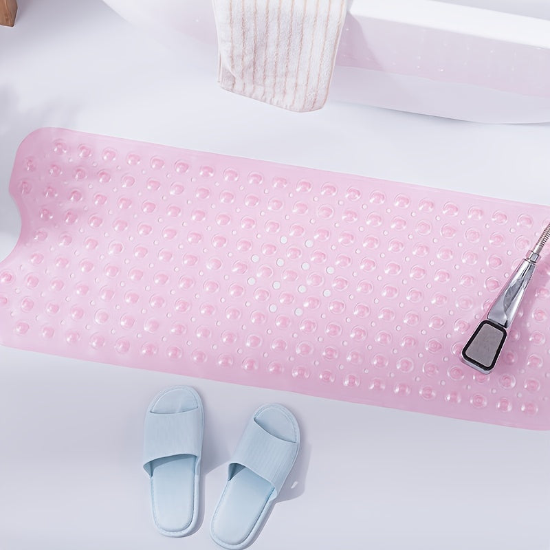 Bath Mat PVC Non Slip Suction Cup Machine Washable, Enhanced Safety