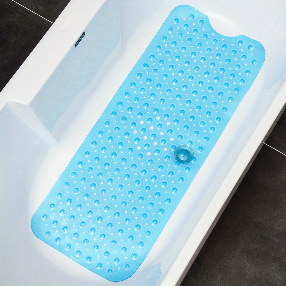 Bath Mat PVC Non Slip Suction Cup Machine Washable, Enhanced Safety