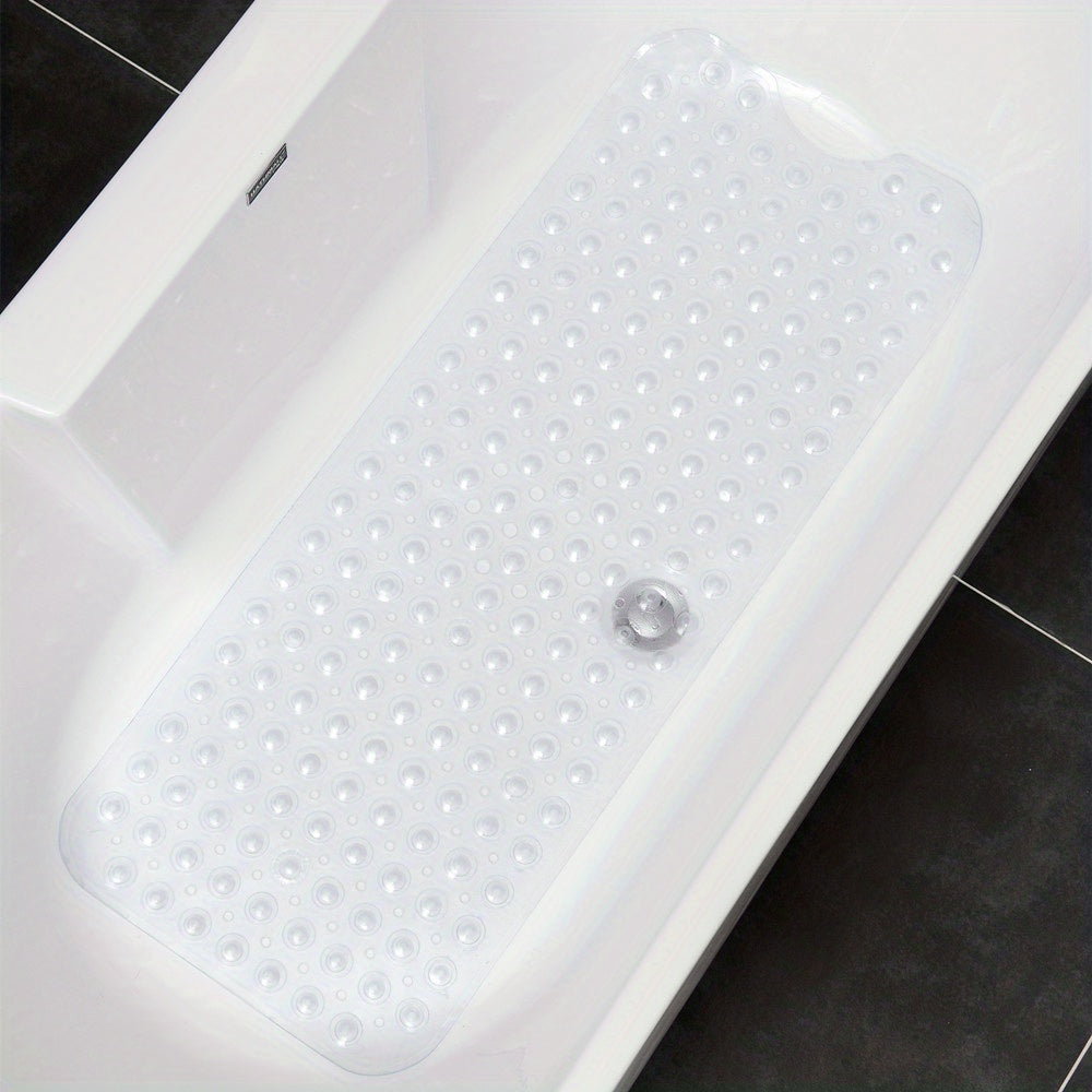 Bath Mat PVC Non Slip Suction Cup Machine Washable, Enhanced Safety
