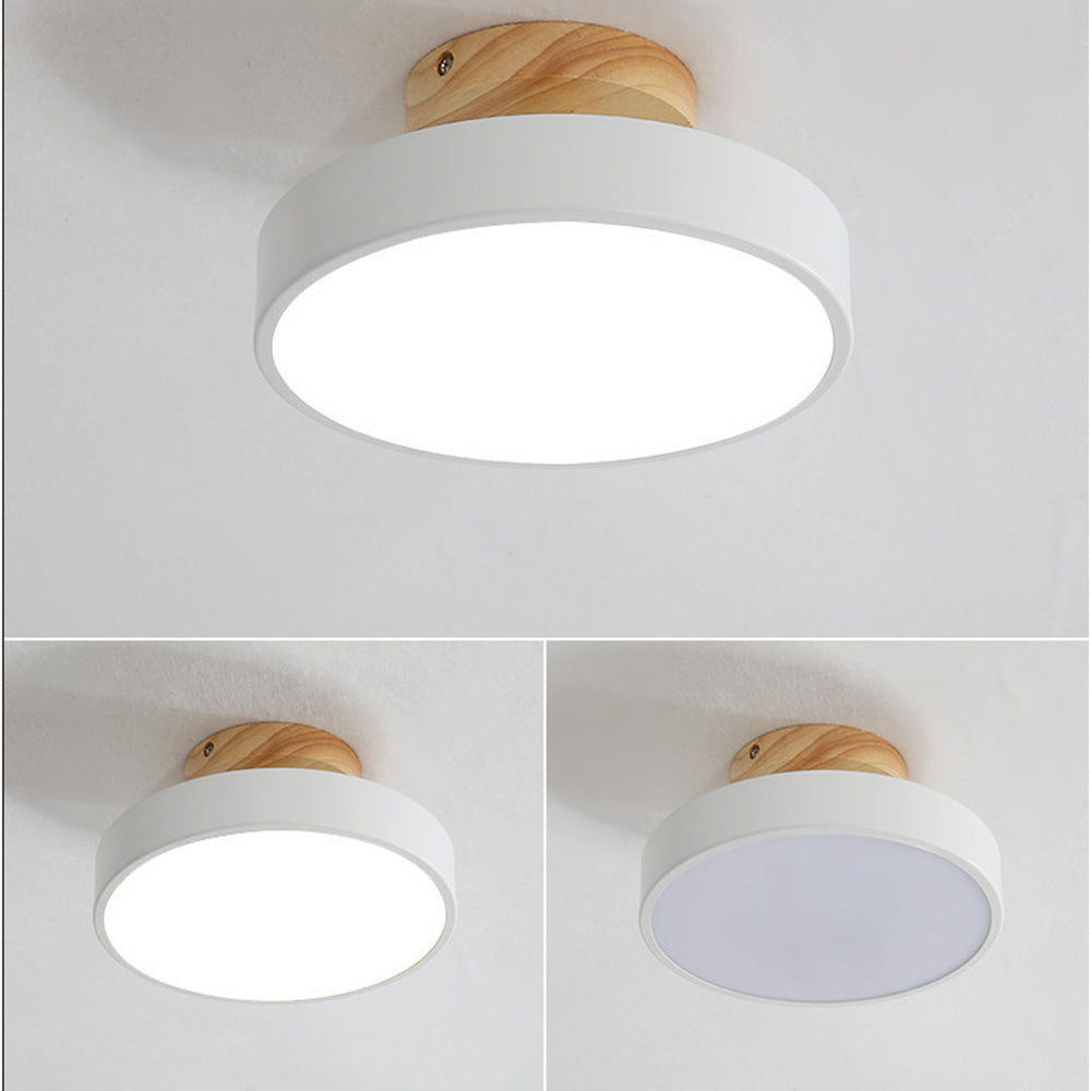 NordAcorn: Wooden Ceiling Light in Scandinavian Style – Modern LED Surface-Mounted Lamp for Hallway & Bedroom