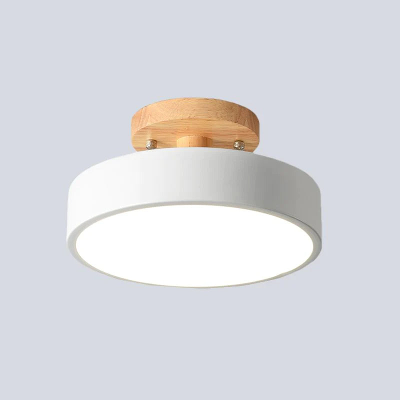 NordAcorn: Wooden Ceiling Light in Scandinavian Style – Modern LED Surface-Mounted Lamp for Hallway & Bedroom
