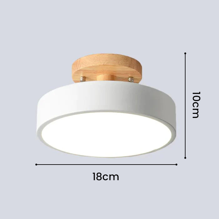 NordAcorn: Wooden Ceiling Light in Scandinavian Style – Modern LED Surface-Mounted Lamp for Hallway & Bedroom
