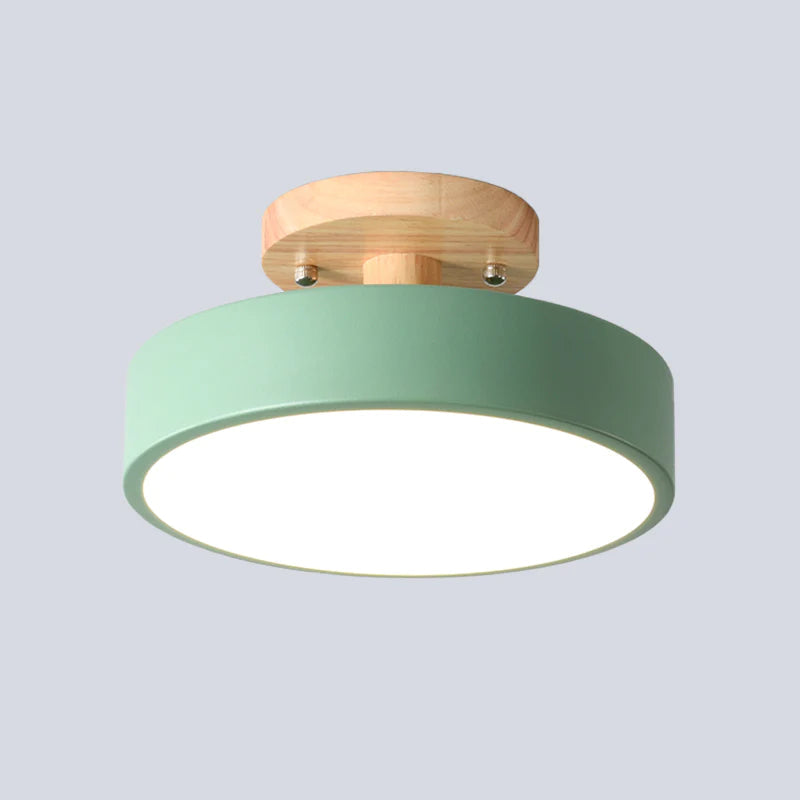 NordAcorn: Wooden Ceiling Light in Scandinavian Style – Modern LED Surface-Mounted Lamp for Hallway & Bedroom