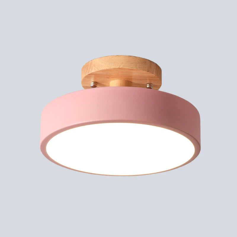 NordAcorn: Wooden Ceiling Light in Scandinavian Style – Modern LED Surface-Mounted Lamp for Hallway & Bedroom