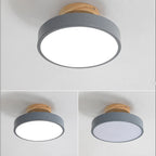 NordAcorn: Wooden Ceiling Light in Scandinavian Style – Modern LED Surface-Mounted Lamp for Hallway & Bedroom