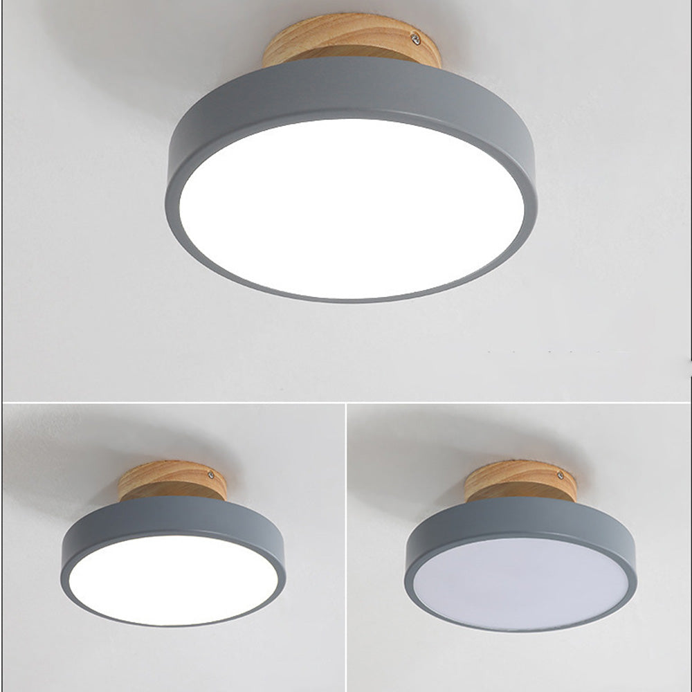 NordAcorn: Wooden Ceiling Light in Scandinavian Style – Modern LED Surface-Mounted Lamp for Hallway & Bedroom