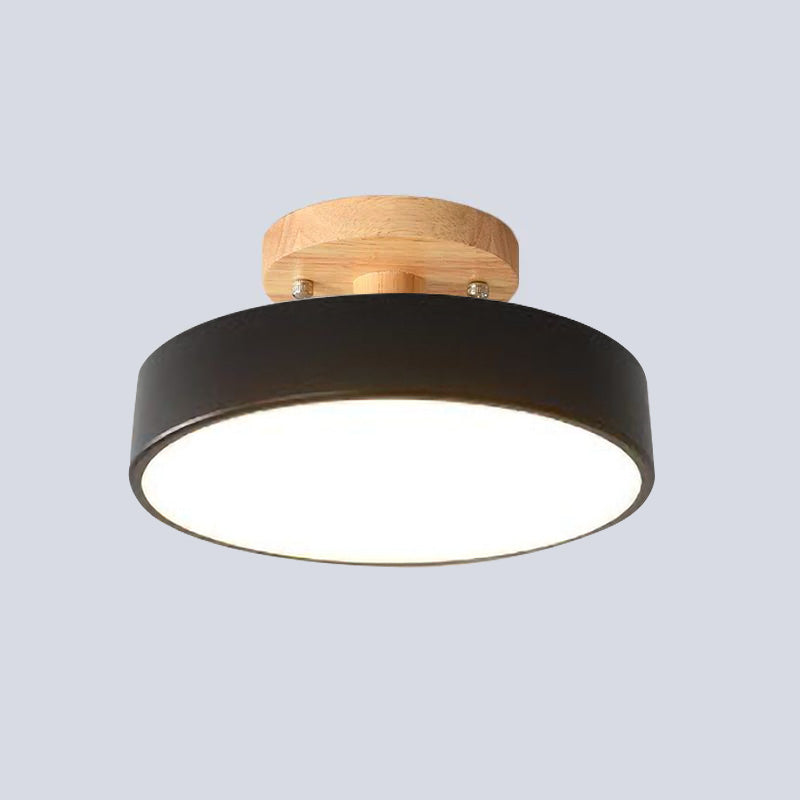 NordAcorn: Wooden Ceiling Light in Scandinavian Style – Modern LED Surface-Mounted Lamp for Hallway & Bedroom