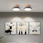 NordAcorn: Wooden Ceiling Light in Scandinavian Style – Modern LED Surface-Mounted Lamp for Hallway & Bedroom