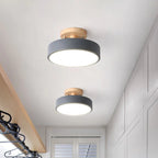 NordAcorn: Wooden Ceiling Light in Scandinavian Style – Modern LED Surface-Mounted Lamp for Hallway & Bedroom