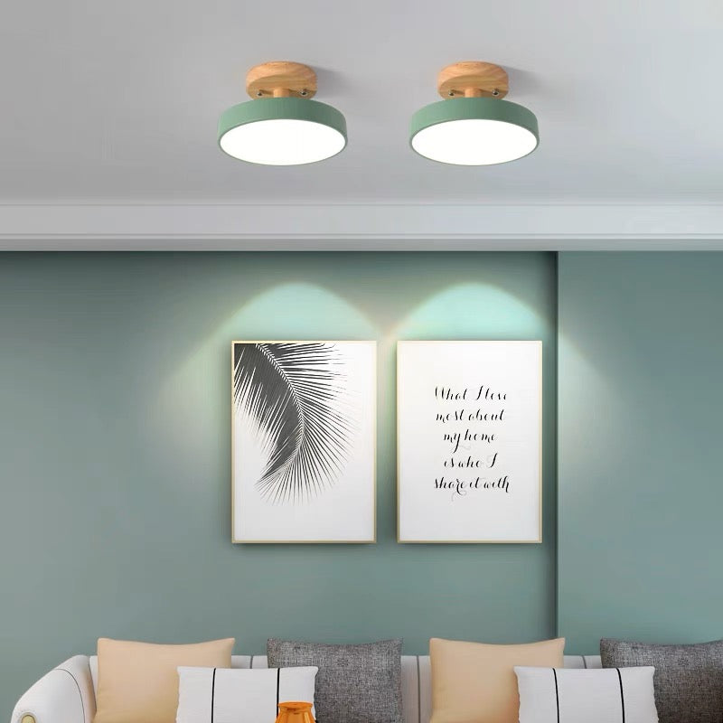 NordAcorn: Wooden Ceiling Light in Scandinavian Style – Modern LED Surface-Mounted Lamp for Hallway & Bedroom
