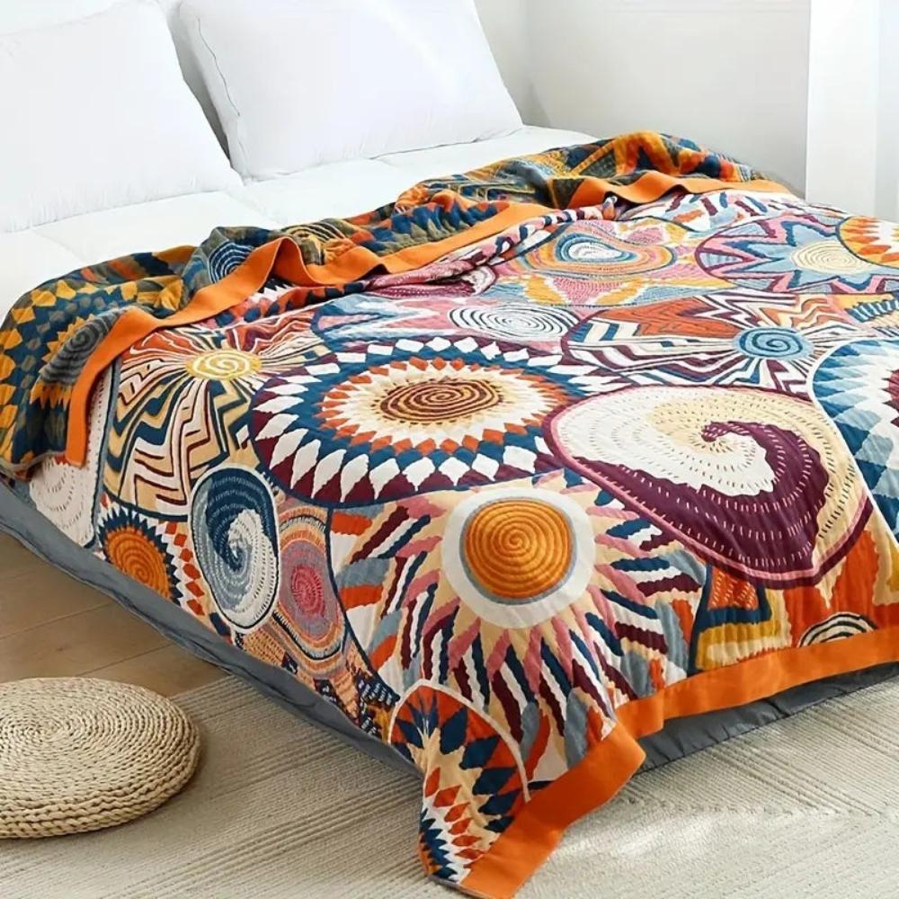 NordCotton: Breathable Cotton Throw Blanket – Soft Blanket for Living Room & Bedroom