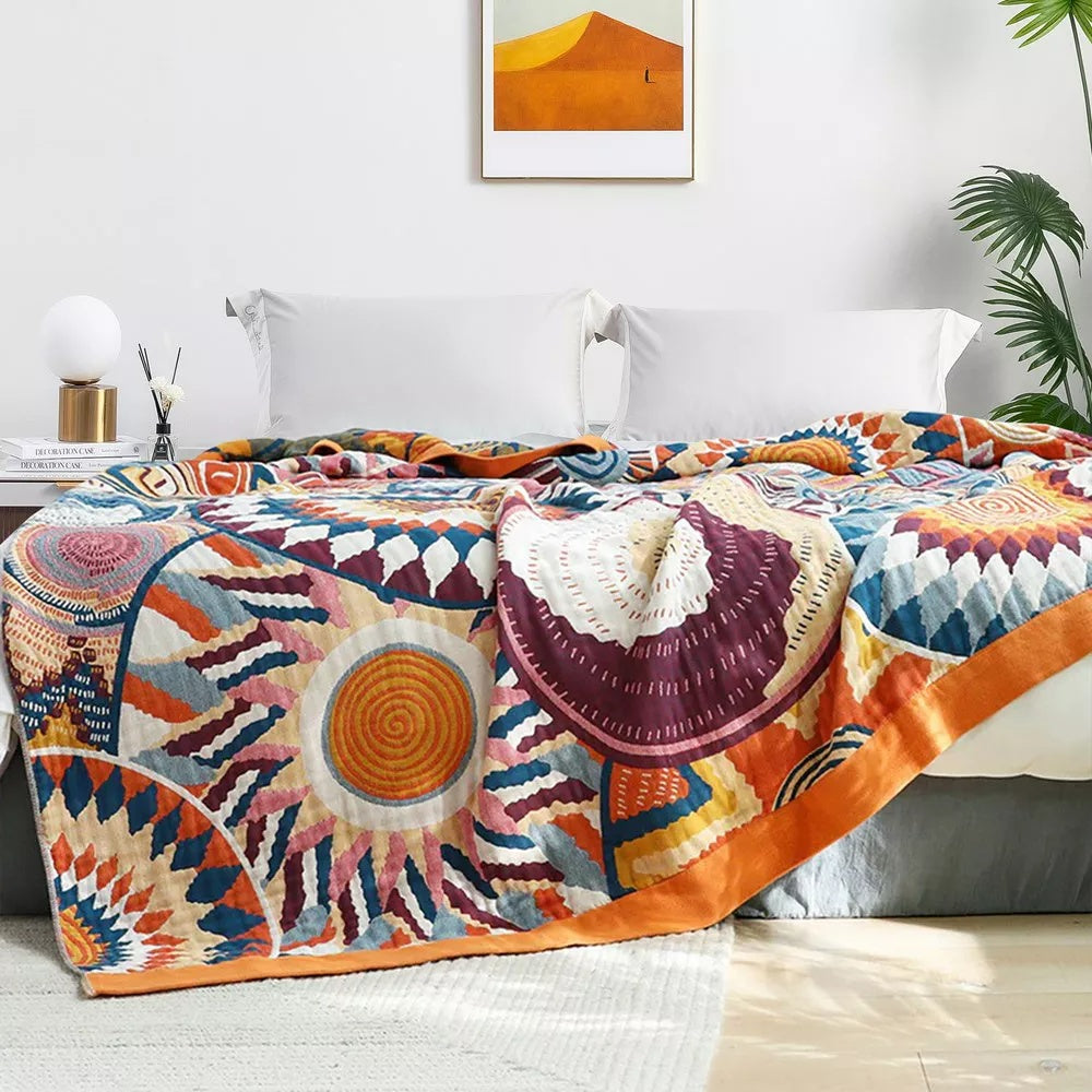 NordCotton: Breathable Cotton Throw Blanket – Soft Blanket for Living Room & Bedroom