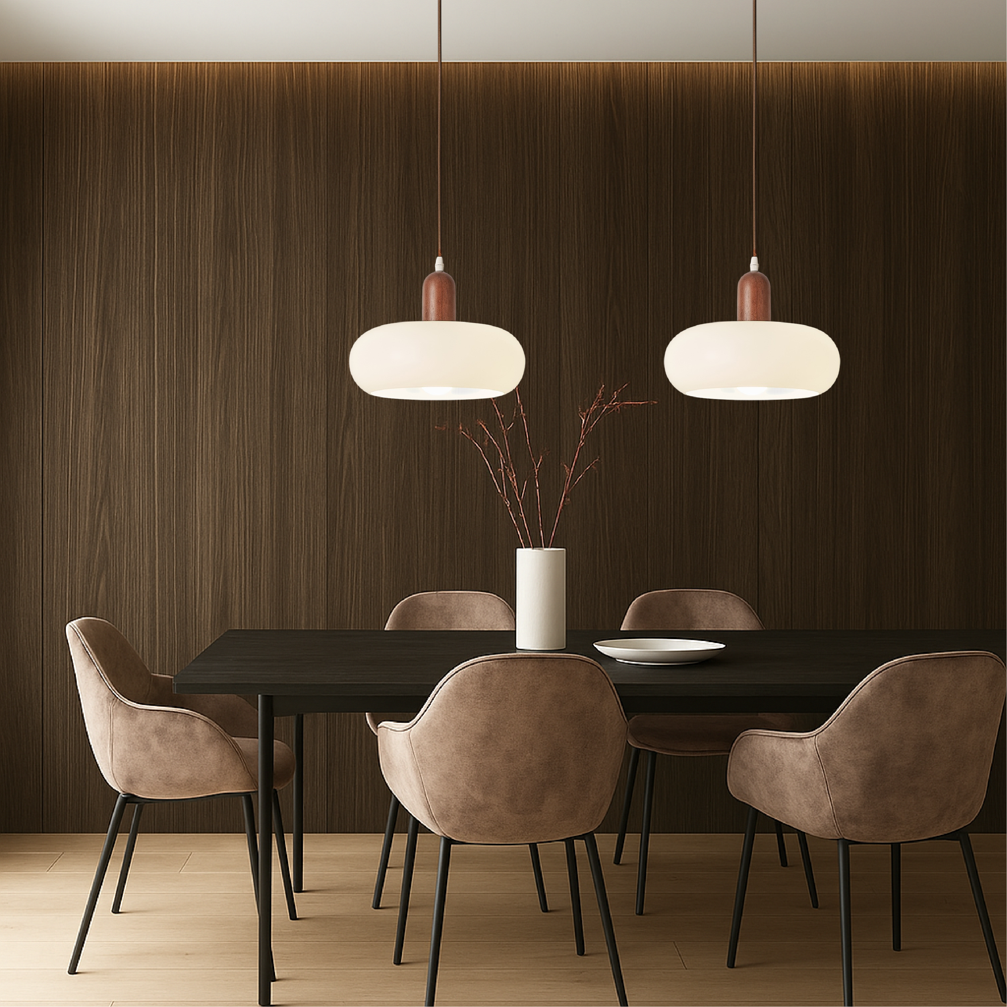 NordCream: LED Pendant Light Cream – Scandinavian Design & Light