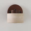 NordCyl: Minimalistic LED Wall Light in Warm White Made of Travertine Stone & Wood – Decorative for Hallways & Living Spaces