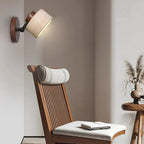 NordCyl: Minimalistic LED Wall Light in Warm White Made of Travertine Stone & Wood – Decorative for Hallways & Living Spaces