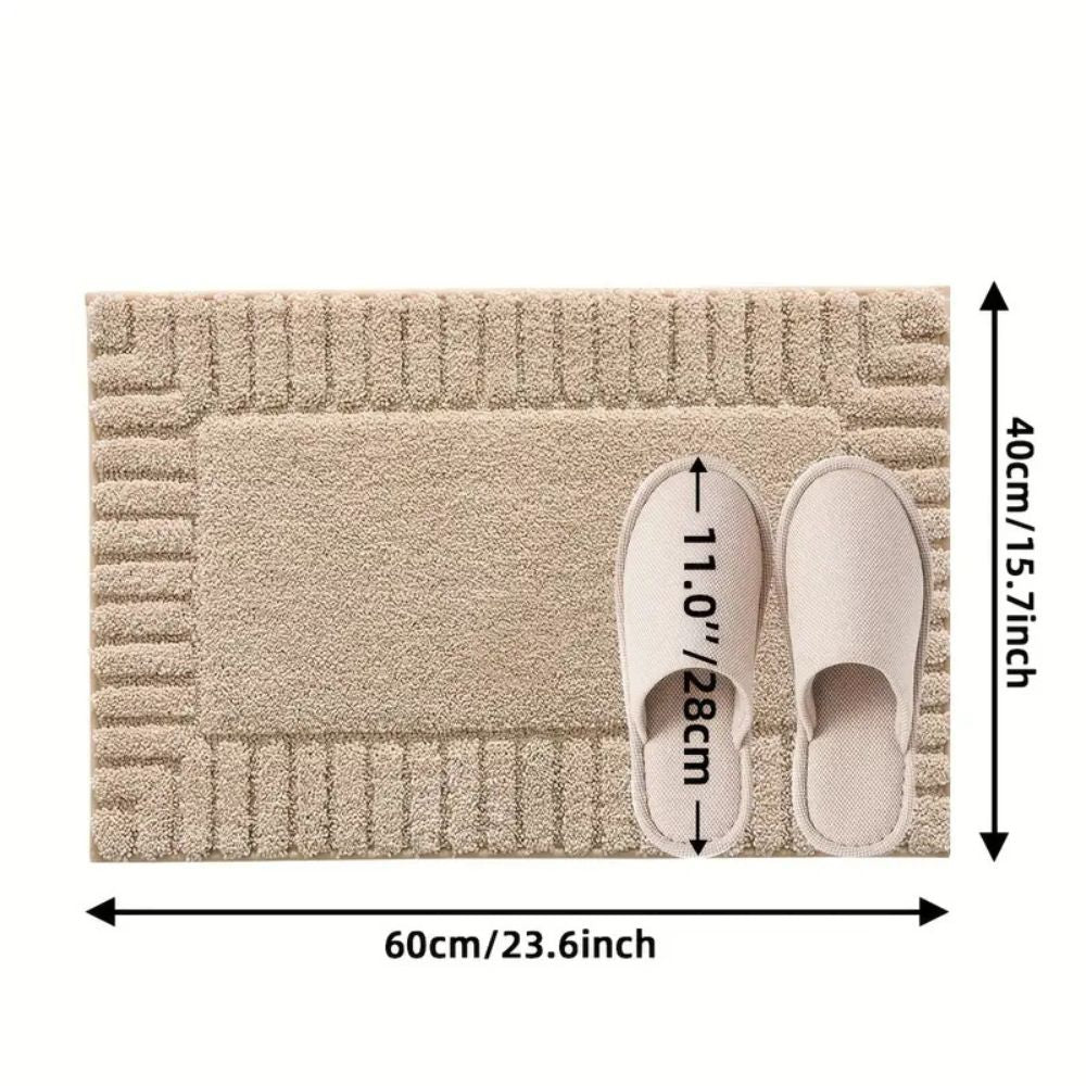 NordLinen: Non-Slip Bath Mat in Stripe Design – Soft, Absorbent & Washable