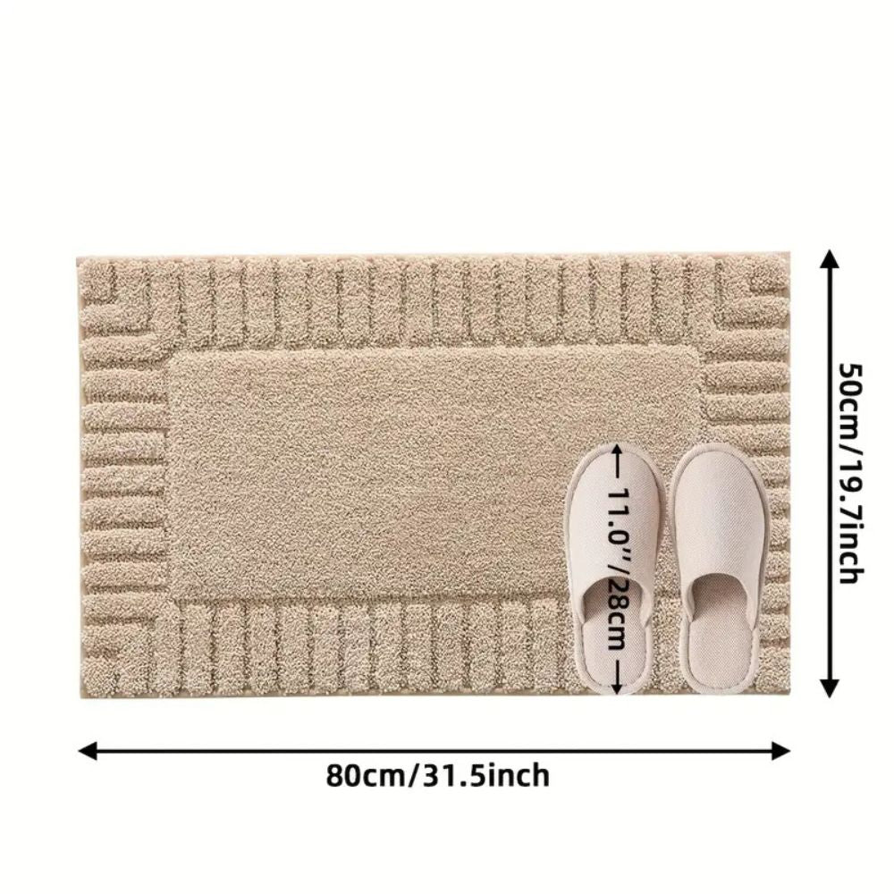 NordLinen: Non-Slip Bath Mat in Stripe Design – Soft, Absorbent & Washable