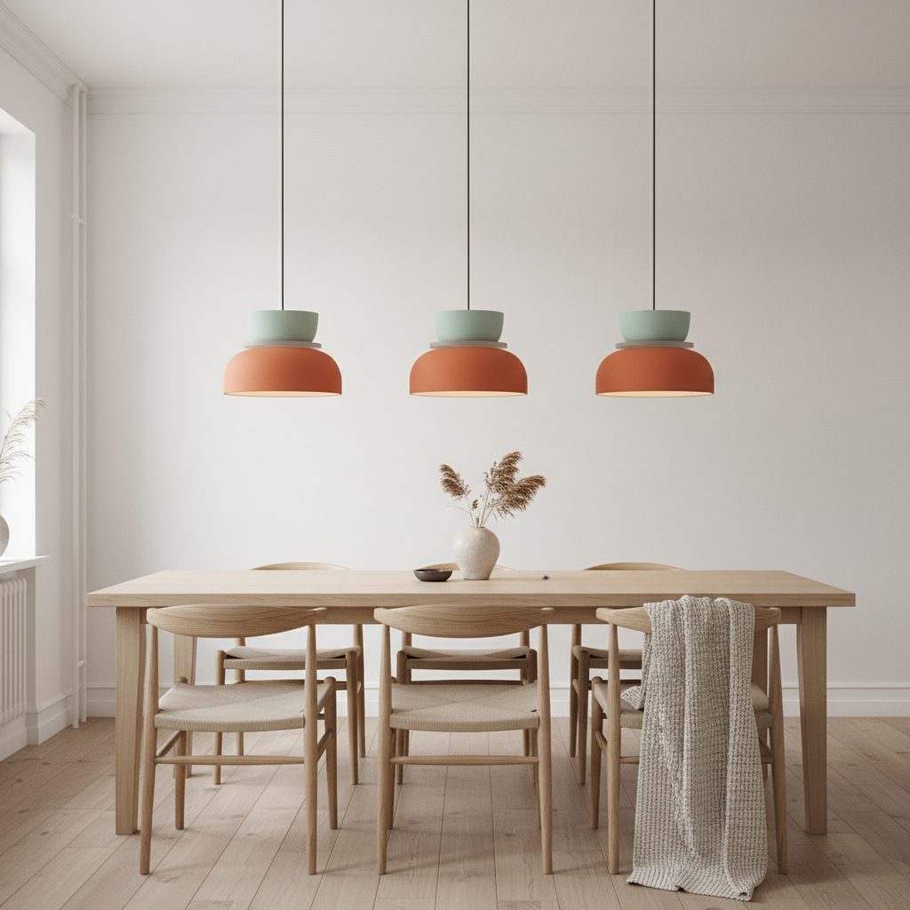 NordLuna: Modern Pastel Pendant Light – Scandinavian Design for Living & Dining Rooms