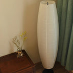 NordColumn: Modern Floor Lamp with Cotton Paper Shade & Metal Frame, 2-Bulb LED – Ideal for Living & Reading Rooms