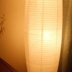 NordColumn: Modern Floor Lamp with Cotton Paper Shade & Metal Frame, 2-Bulb LED – Ideal for Living & Reading Rooms