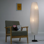 NordColumn: Modern Floor Lamp with Cotton Paper Shade & Metal Frame, 2-Bulb LED – Ideal for Living & Reading Rooms
