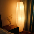 NordColumn: Modern Floor Lamp with Cotton Paper Shade & Metal Frame, 2-Bulb LED – Ideal for Living & Reading Rooms