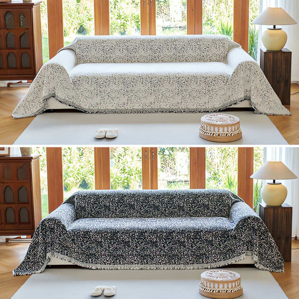 NordWeave: Reversible Sofa Throw in Boho Style – Scandinavian Sofa Cover Made of Cotton & Microfiber