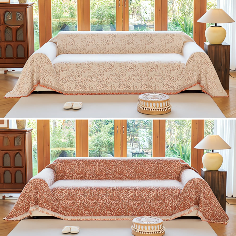 NordWeave: Reversible Sofa Throw in Boho Style – Scandinavian Sofa Cover Made of Cotton & Microfiber