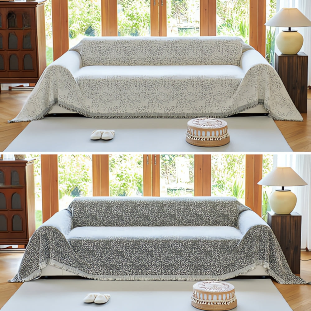 NordWeave: Reversible Sofa Throw in Boho Style – Scandinavian Sofa Cover Made of Cotton & Microfiber