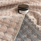 NordWebstuhl: Reversible Cotton Blanket with Jacquard Seersucker & Light Texture – for Sofa & Bedroom