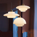 NordWeiß: Scandinavian Glass Pendant Light – Round Milk Glass Hanging Lamp for Dining Room & Living Room
