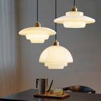 NordWeiß: Scandinavian Glass Pendant Light – Round Milk Glass Hanging Lamp for Dining Room & Living Room
