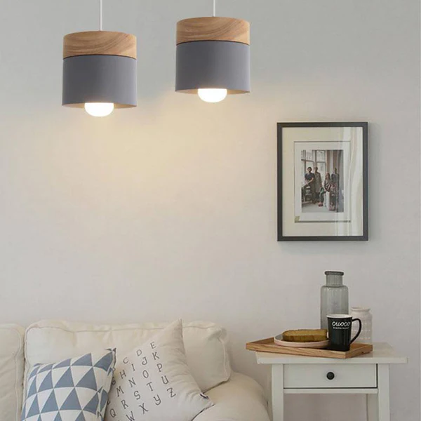 NordiLicht: Wood & Metal Pendant Light – Colorful Design Light for Children's Rooms & Reading Corners