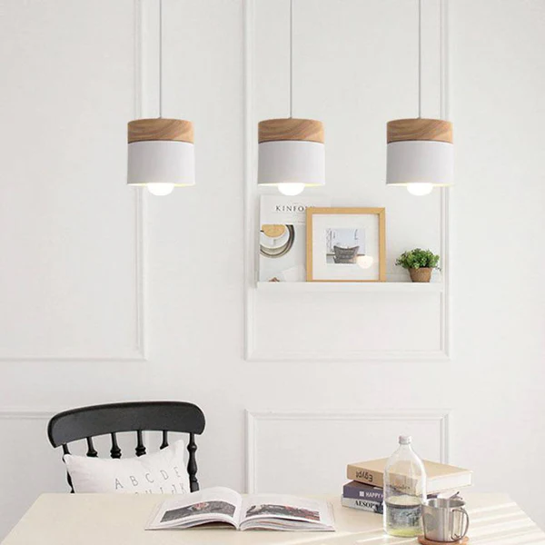 NordiLicht: Wood & Metal Pendant Light – Colorful Design Light for Children's Rooms & Reading Corners