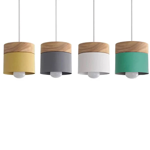 NordiLicht: Wood & Metal Pendant Light – Colorful Design Light for Children's Rooms & Reading Corners