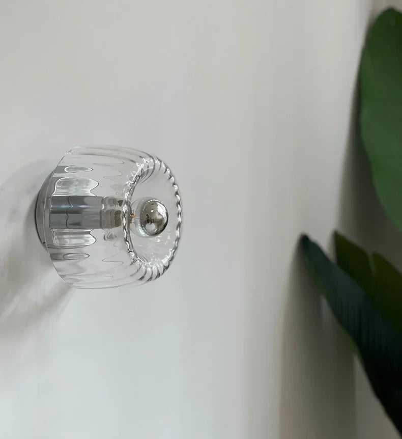 Nordic Bauhaus Glass Round LED Wall Light 1-Light