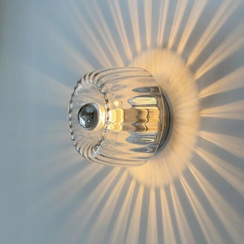 Nordic Bauhaus Glass Round LED Wall Light 1-Light
