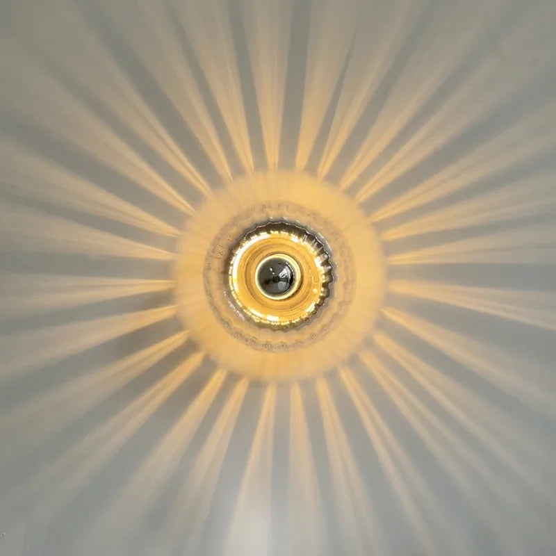 Nordic Bauhaus Glass Round LED Wall Light 1-Light
